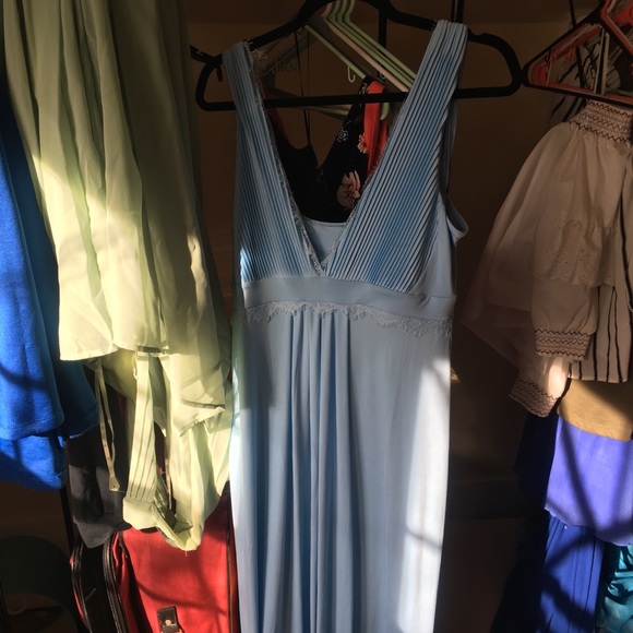 BLUE ASOS DESIGN LACE TRIM Prom dress - Picture 3 of 5